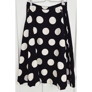 Anthropologie HD in Paris Black & White Polkadot Aline Skirt Size 8